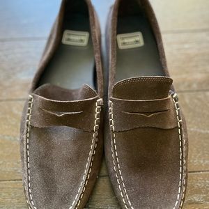 Men’s Lacoste Suede chocolate brown slip on drivers size 9us